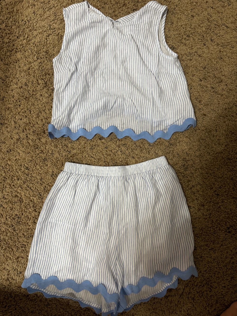 mine Light Blue & White Striped Two-Piece Set